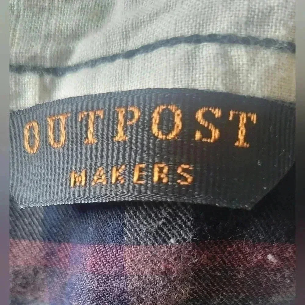 Buckle Exclusive Outpost Makers button-down men's LG maroon blue black gray - Picture 11 of 11